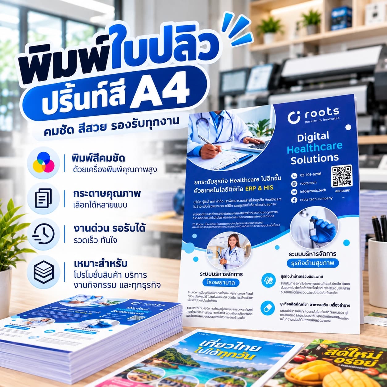 ตัวอย่างงานพิมพ์ใบปลิว