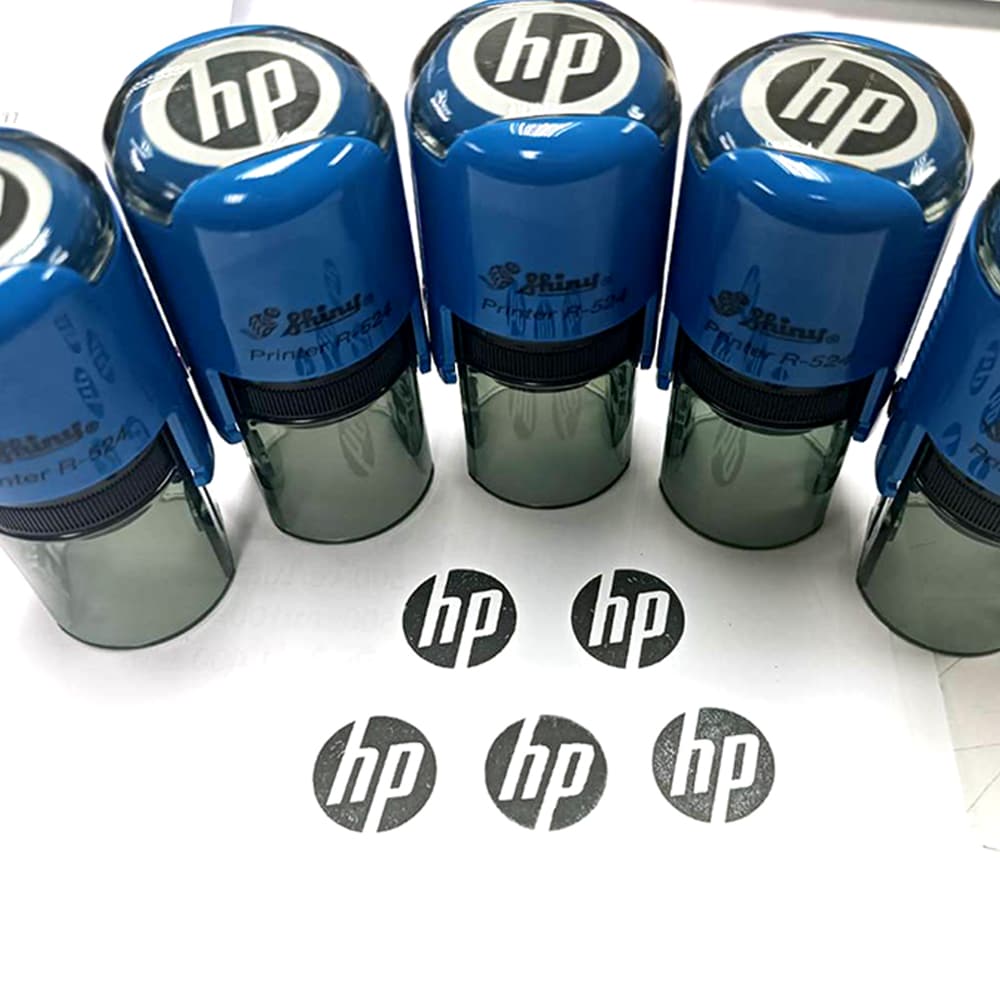ตรายางโลโก้ HP แบบหมึกในตัวหลายขนาด