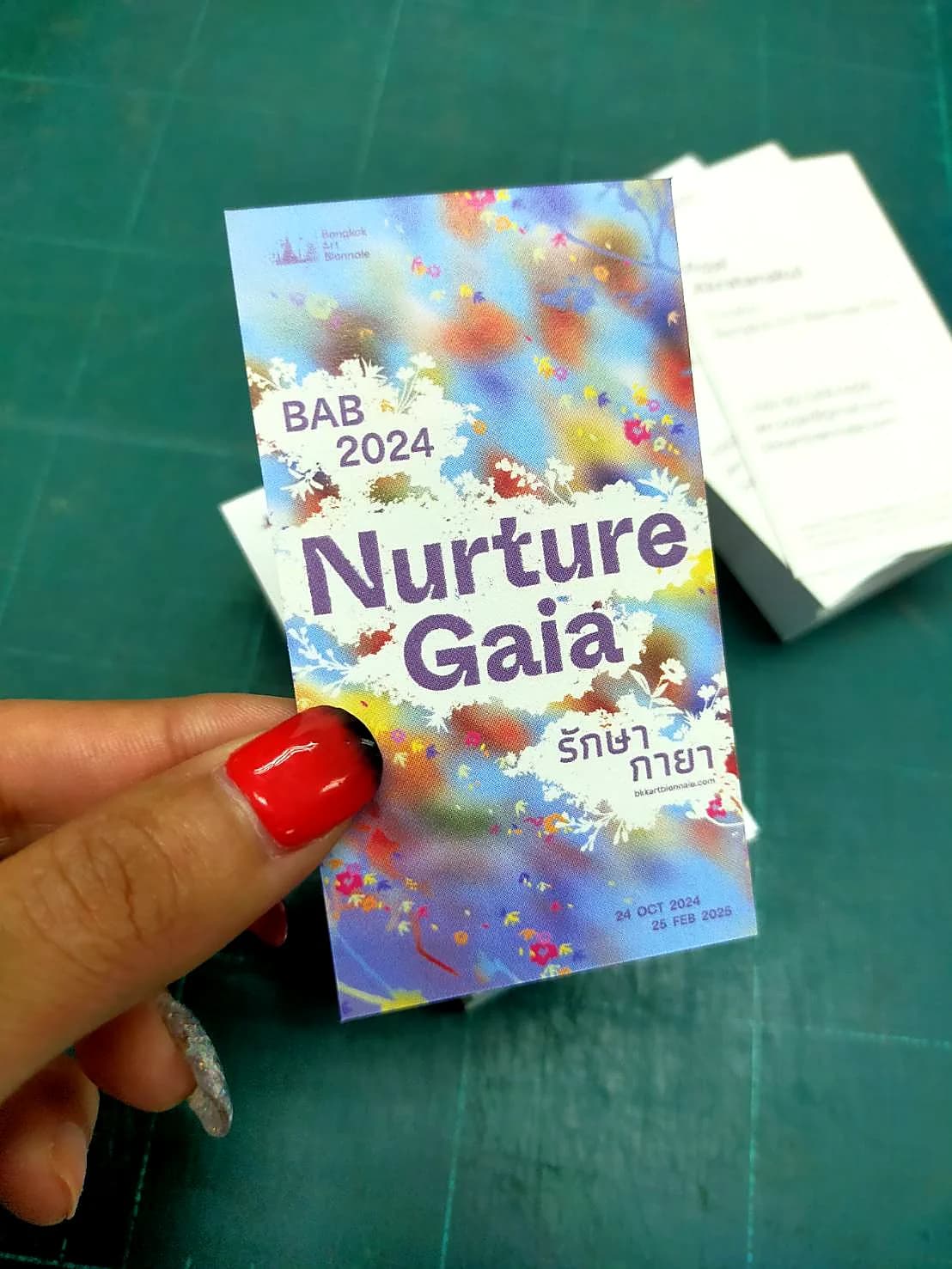 ตัวอย่างงานพิมพ์นามบัตรกิจกรรม BAB 2024 Nurture Gaia